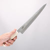 Sakai Takayuki VG10 33 Layer Damascus Sujihiki 240mm Cow Bone Handle with Sheath - Seisuke Knife - Slide 4