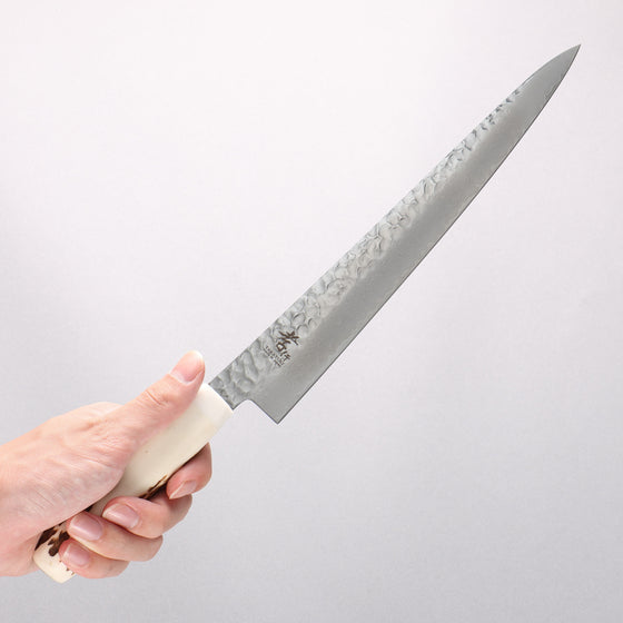 Sakai Takayuki VG10 33 Layer Damascus Sujihiki 240mm Cow Bone Handle with Sheath - Seisuke Knife