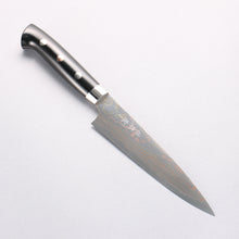  Takeshi Saji Blue Steel No.2 Colored Damascus Petty-Utility 150mm Black Micarta Handle - Seisuke Knife