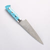 Takeshi Saji SG2 Diamond Finish Damascus Petty-Utility 150mm Blue Turquoise Handle - Seisuke Knife - Slide 2