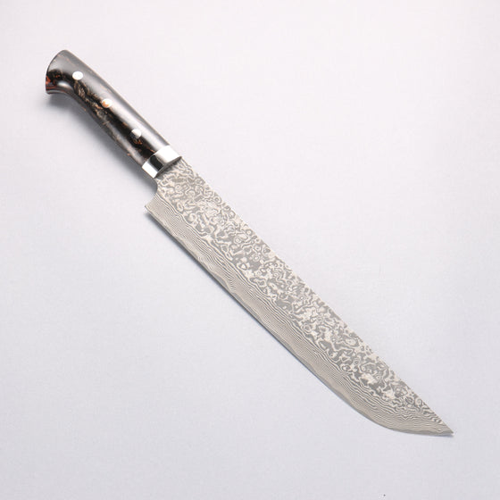 Takeshi Saji SG2 Black Damascus Sakimaru Sujihiki 240mm Black Gold Acrylic Handle - Seisuke Knife