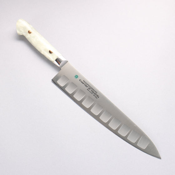Sakai Takayuki Grand Chef SP Uddeholm Swedish stain-resistant steel Gyuto Salmon 240mm SP Type III (Pearl) Handle - Seisuke Knife