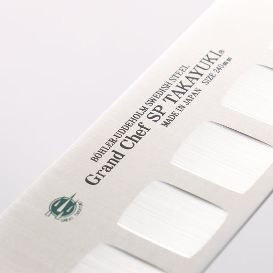 Sakai Takayuki Grand Chef SP Uddeholm Swedish stain-resistant steel Gyuto Salmon 240mm SP Type III (Ocean) Handle - Seisuke Knife