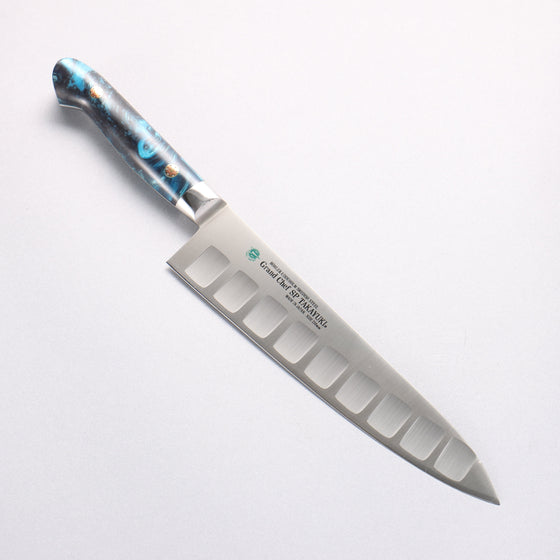 Sakai Takayuki Grand Chef SP Uddeholm Swedish stain-resistant steel Gyuto Salmon 210mm SP Type III (Ocean) Handle - Seisuke Knife