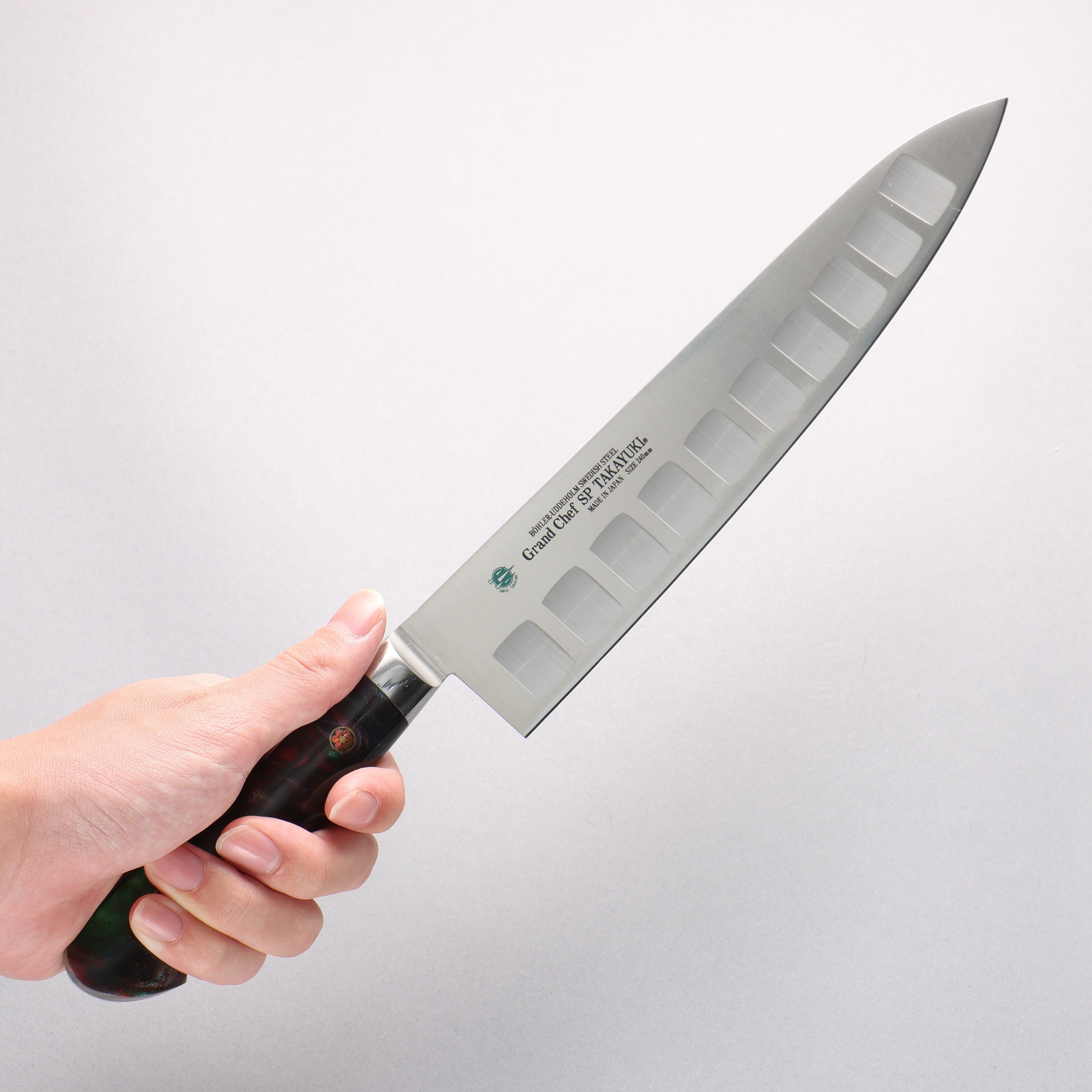 Sakai Takayuki Grand Chef SP Uddeholm Swedish stain-resistant steel Gyuto Salmon 240mm SP Type III (Galaxy) Handle - Seisuke Knife