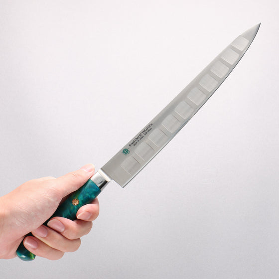 Sakai Takayuki Grand Chef SP Uddeholm Swedish stain-resistant steel Sujihiki Salmon 240mm SP Type III (Jungle) Handle - Seisuke Knife