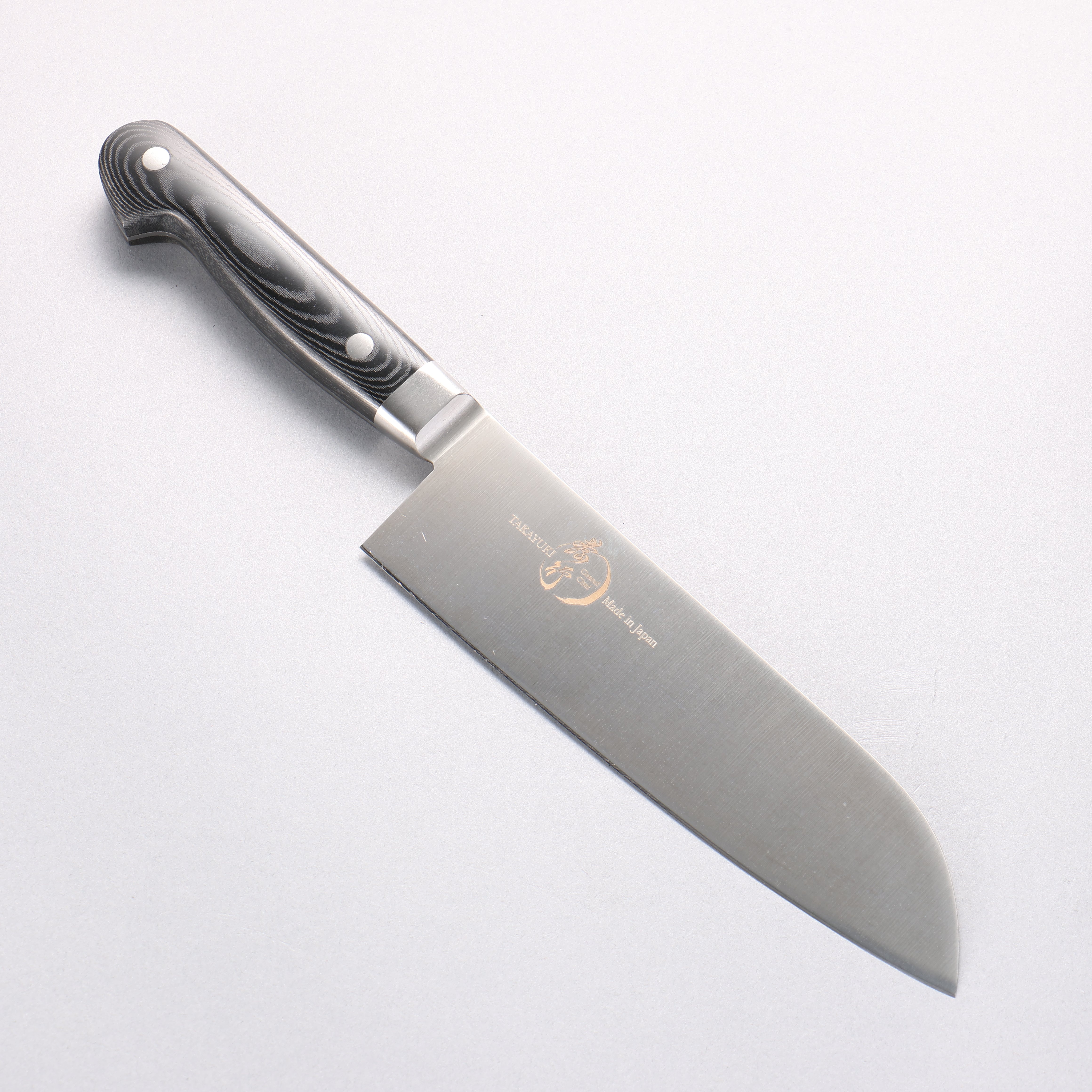 Sakai Takayuki Grand Chef Grand Chef Swedish Steel-stn Santoku 180mm Black Micarta Handle - Seisuke Knife