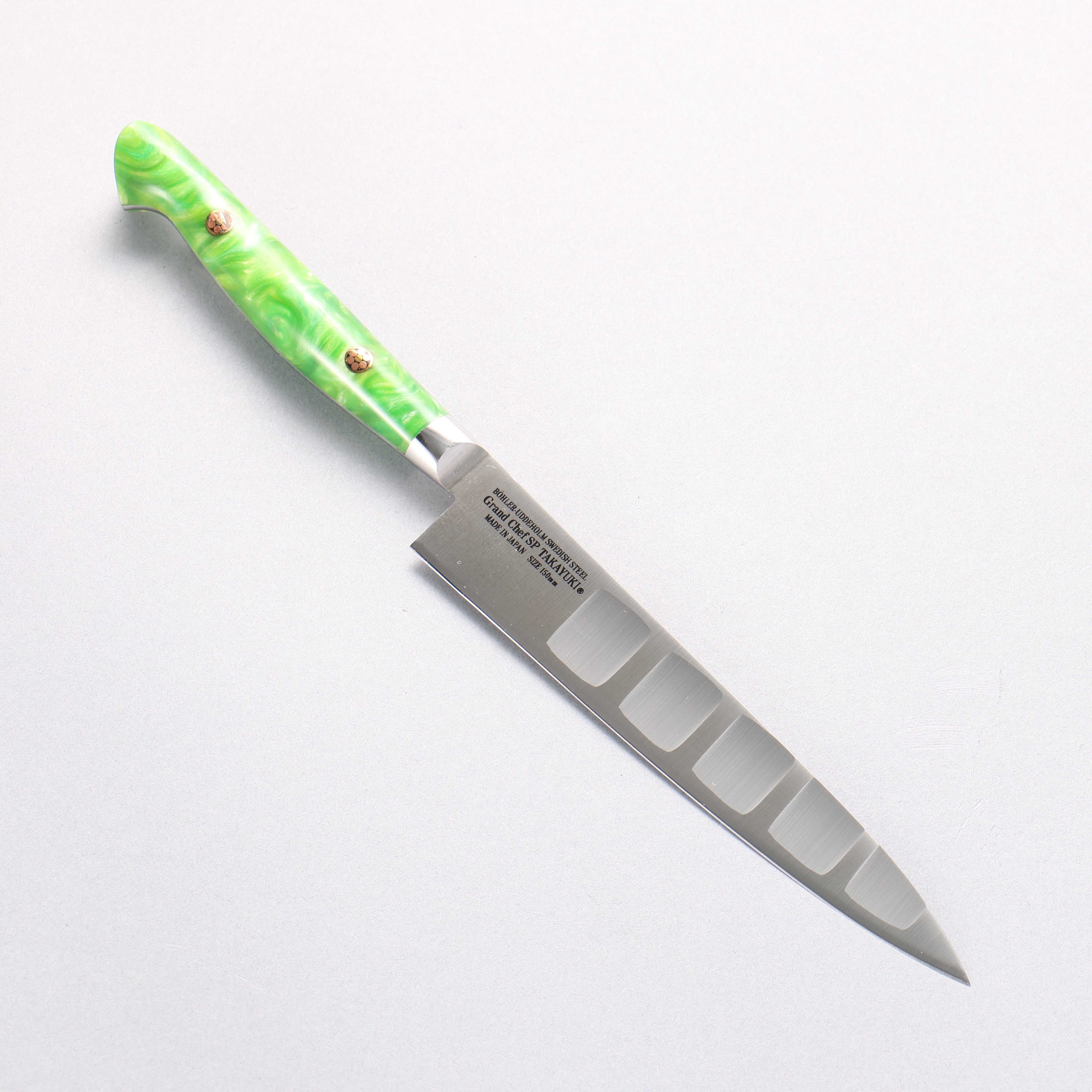 Sakai Takayuki Grand Chef SP Uddeholm Swedish stain-resistant steel Petty-Utility Salmon 150mm SP Type III (Jungle) Handle - Seisuke Knife