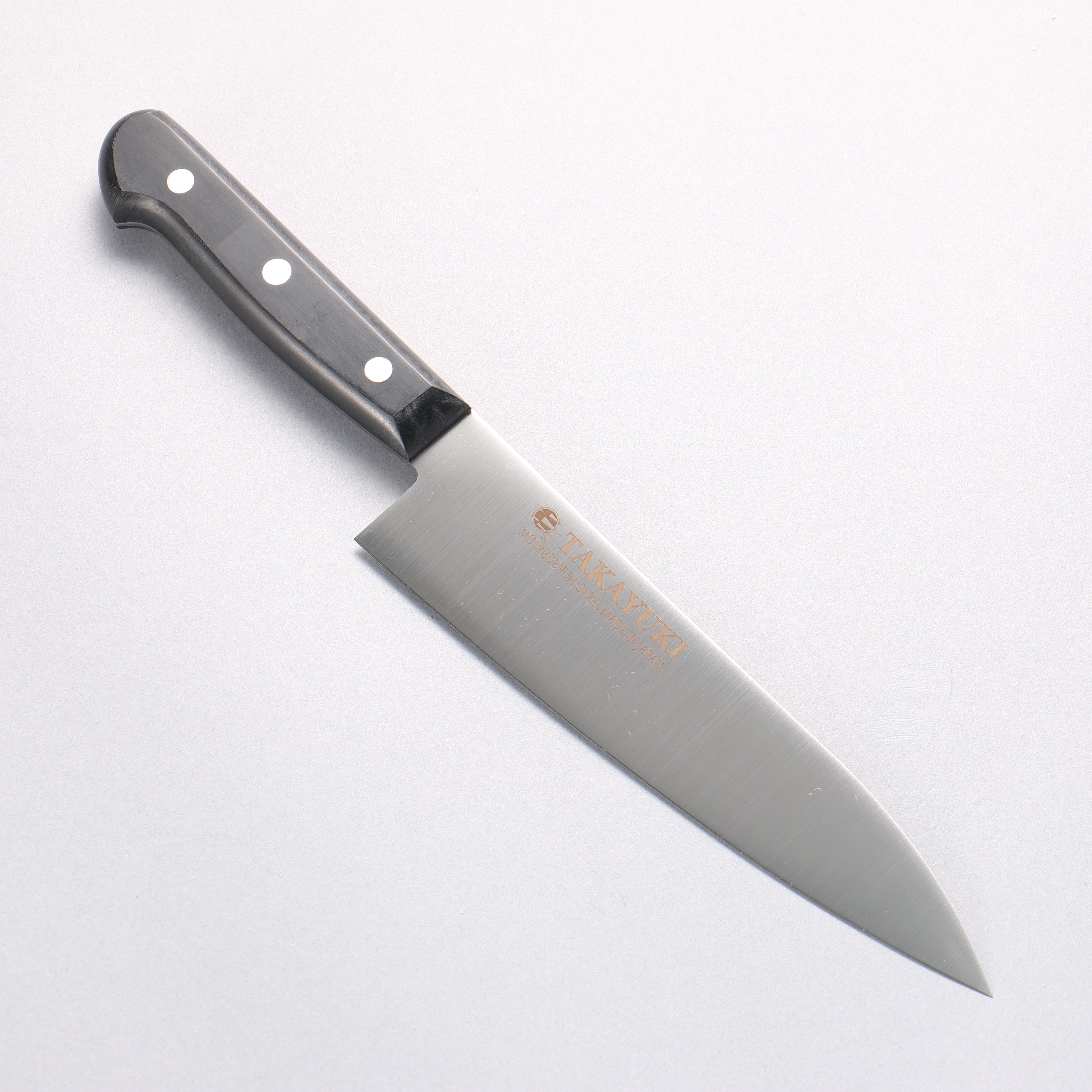 Sakai Takayuki Molybdenum Migaki Finished Gyuto 180mm Black PC(Plastic) Handle - Seisuke Knife
