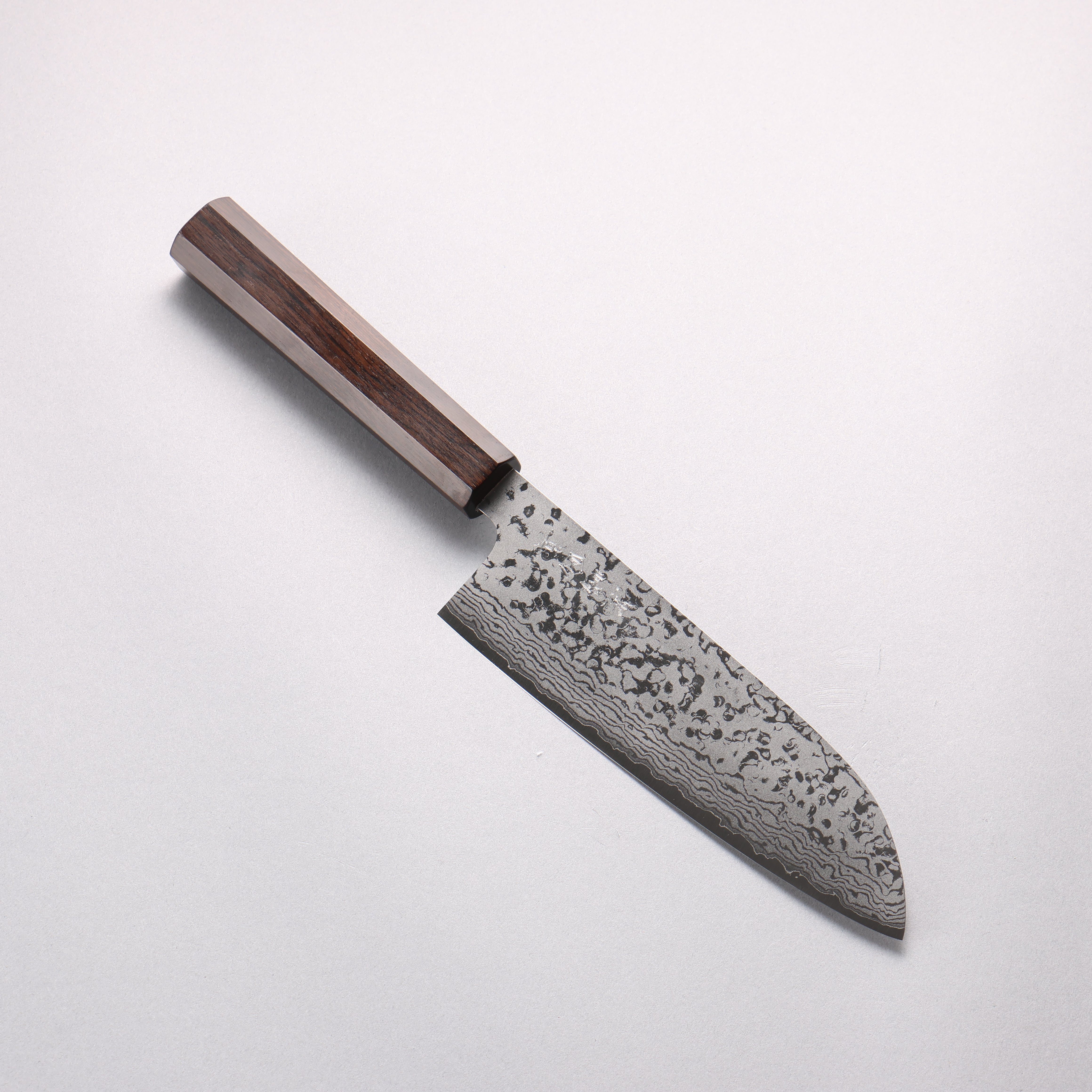 Makoto Kurosaki VG7 Damascus Santoku 170mm Ebony Wood Handle - Seisuke Knife