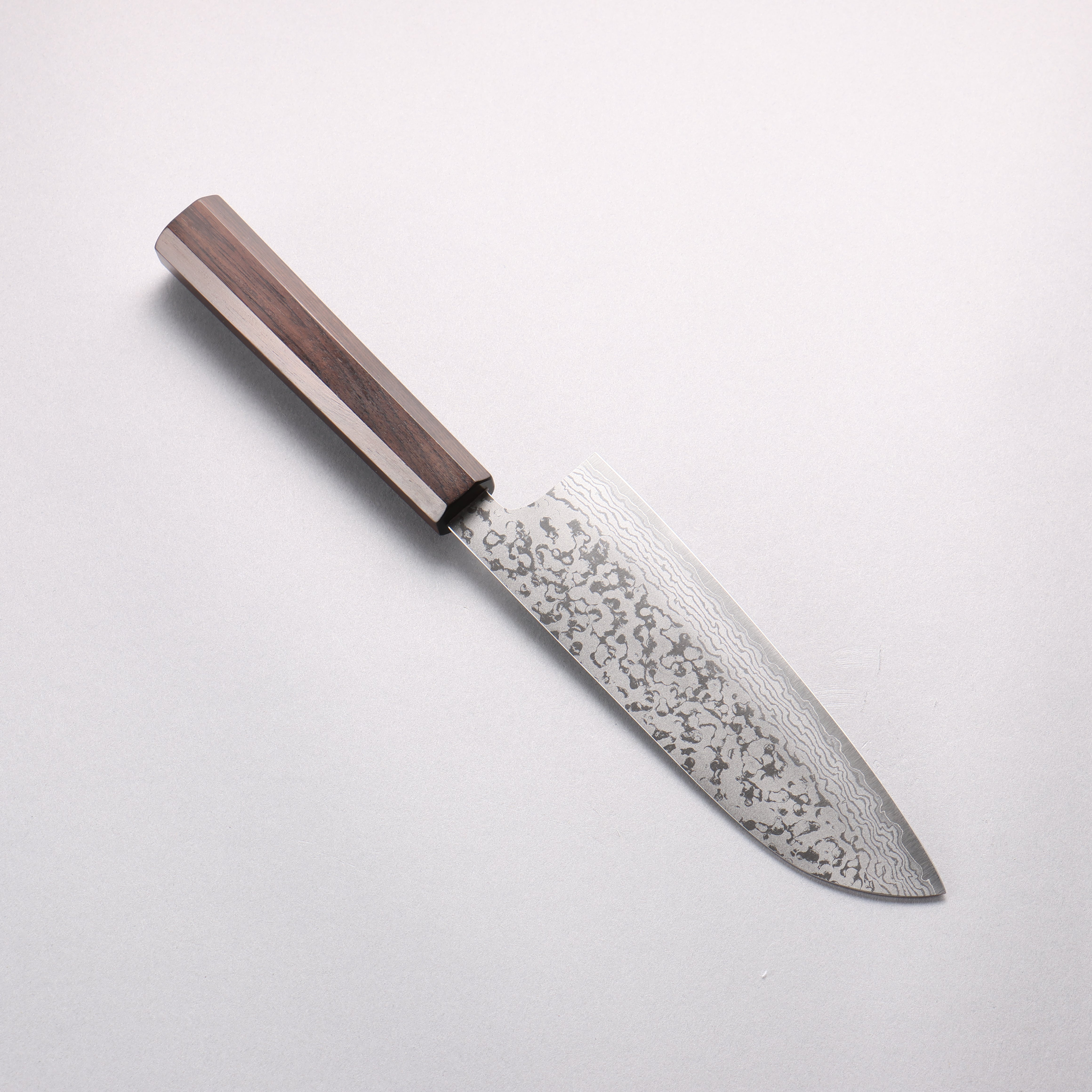 Makoto Kurosaki VG7 Damascus Santoku 170mm Ebony Wood Handle - Seisuke Knife