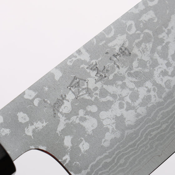 Makoto Kurosaki VG7 Damascus Santoku 170mm Ebony Wood Handle - Seisuke Knife