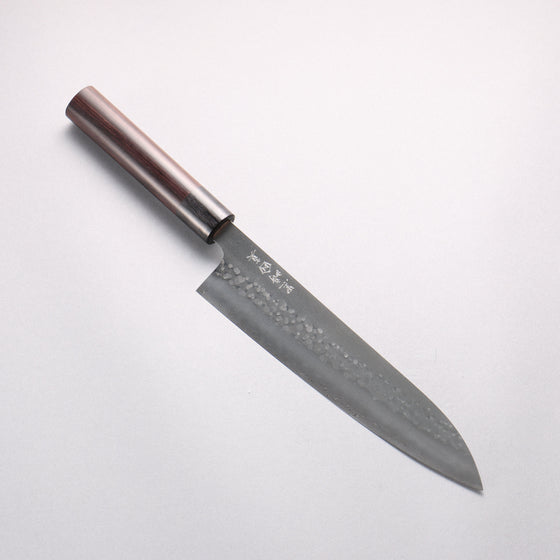 Makoto Kurosaki Coreless Hammered (Halfway) Gyuto 210mm Rosewood (Ferrule: Black Pakka Wood) Handle VG2/VG10 - Seisuke Knife