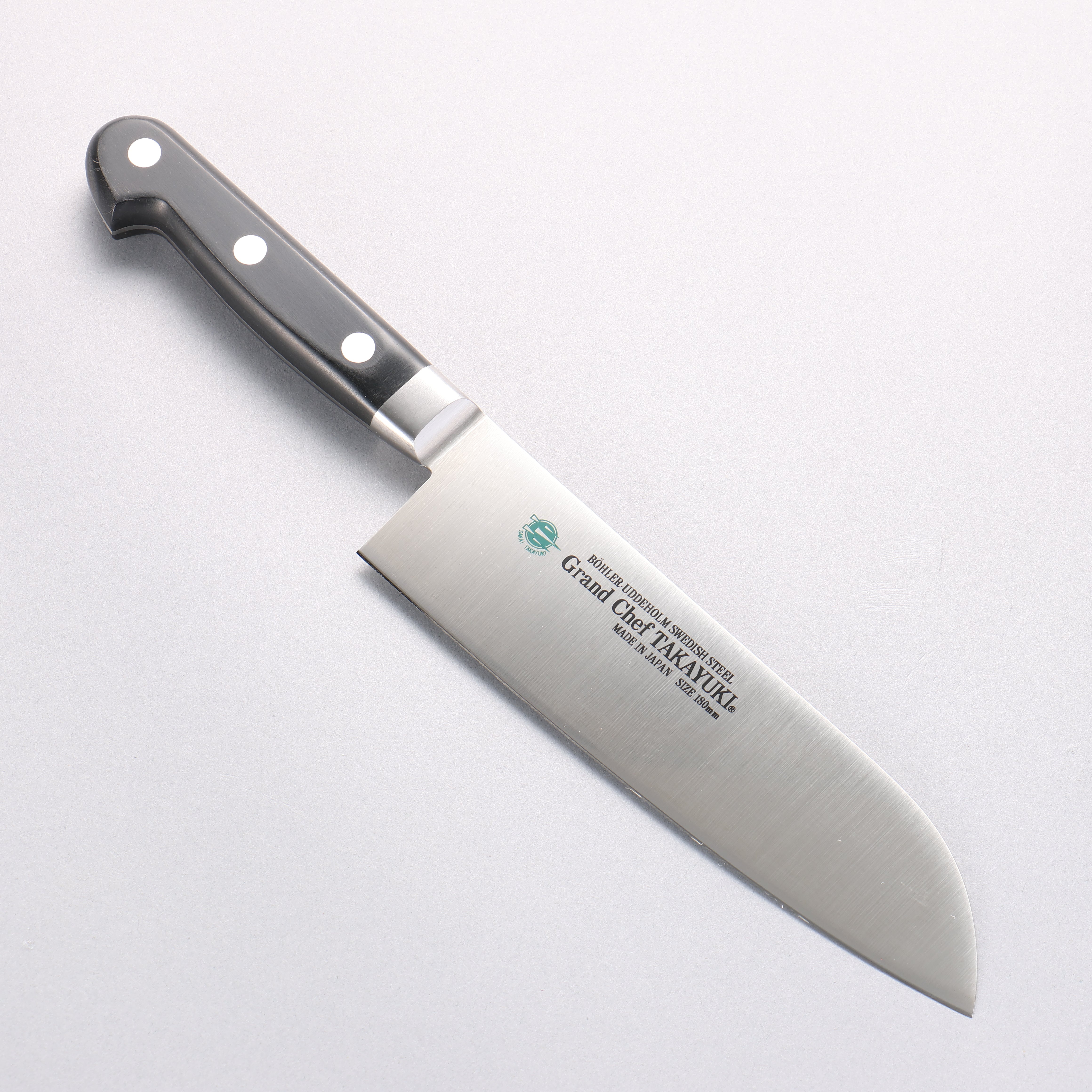 Sakai Takayuki Grand Chef Swedish Steel-stn Santoku 180mm - Seisuke Knife