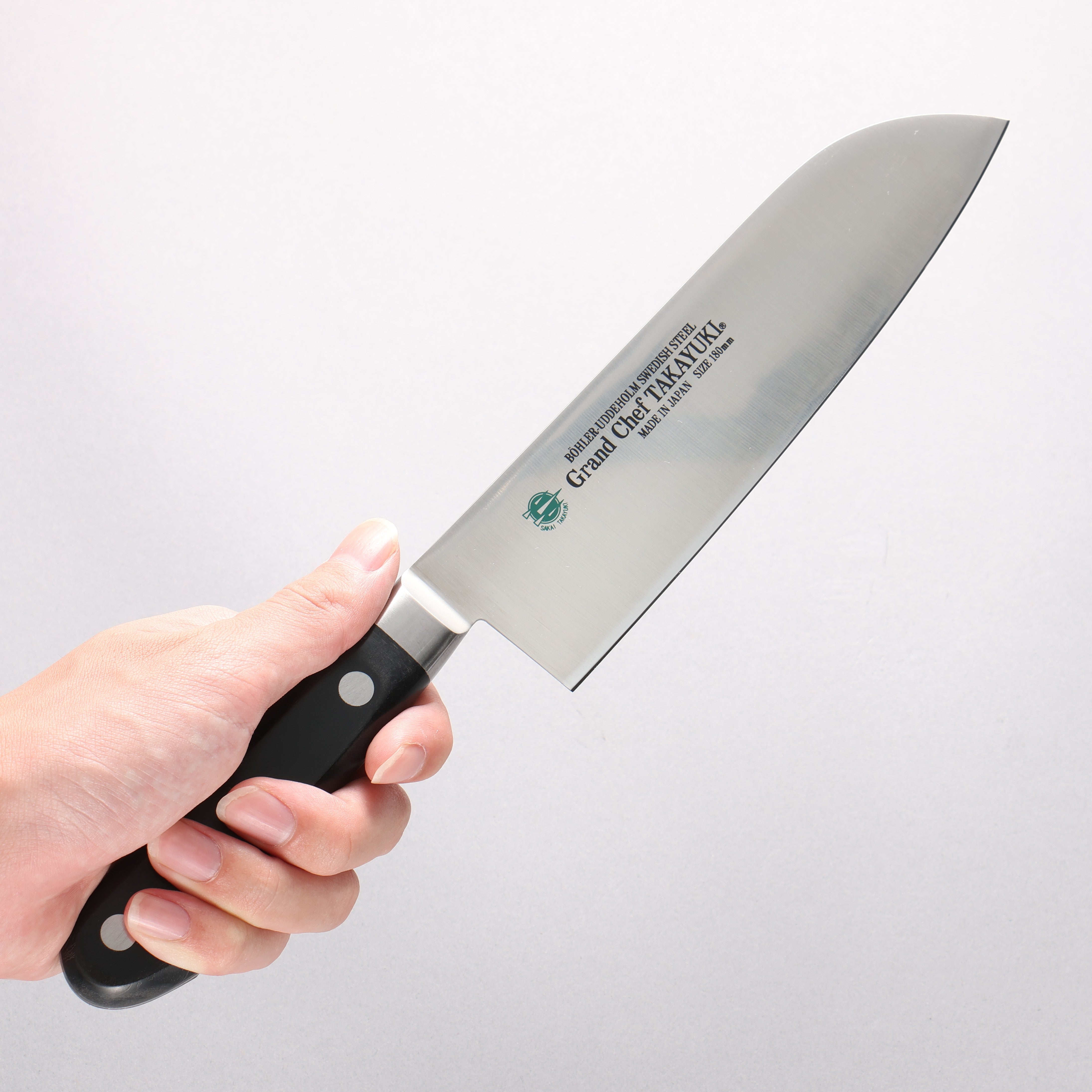 Sakai Takayuki Grand Chef Swedish Steel-stn Santoku 180mm - Seisuke Knife