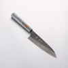 Yu Kurosaki Fujin V-Toku2 Hammered Black Finished Small Santoku 150mm Stabilized wood (With Acrylic Ring) Handle - Seisuke Knife - Slide 1