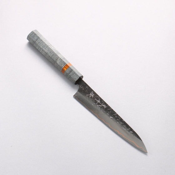 Yu Kurosaki Shizuku V-Toku2 Hammered Black Finished Petty-Utility 150mm Stabilized wood (With Acrylic Ring) Handle - Seisuke Knife