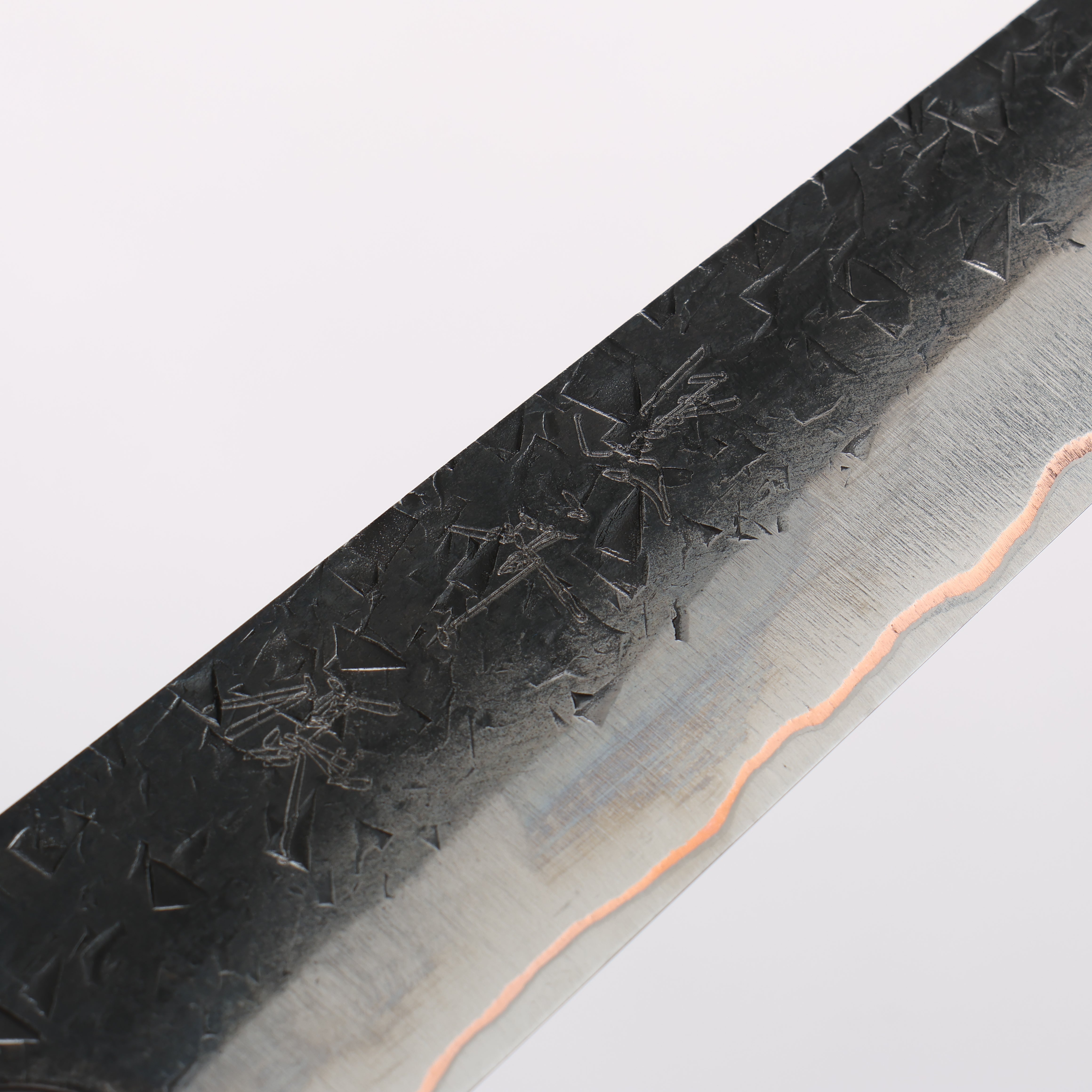 Yu Kurosaki Shizuku V-Toku2 Hammered Black Finished Petty-Utility 150mm Stabilized wood (With Acrylic Ring) Handle - Seisuke Knife