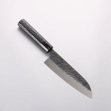  Yu Kurosaki Fujin V-Toku2 Hammered Black Finished Santoku 170mm Black Lacquered Handle - Seisuke Knife
