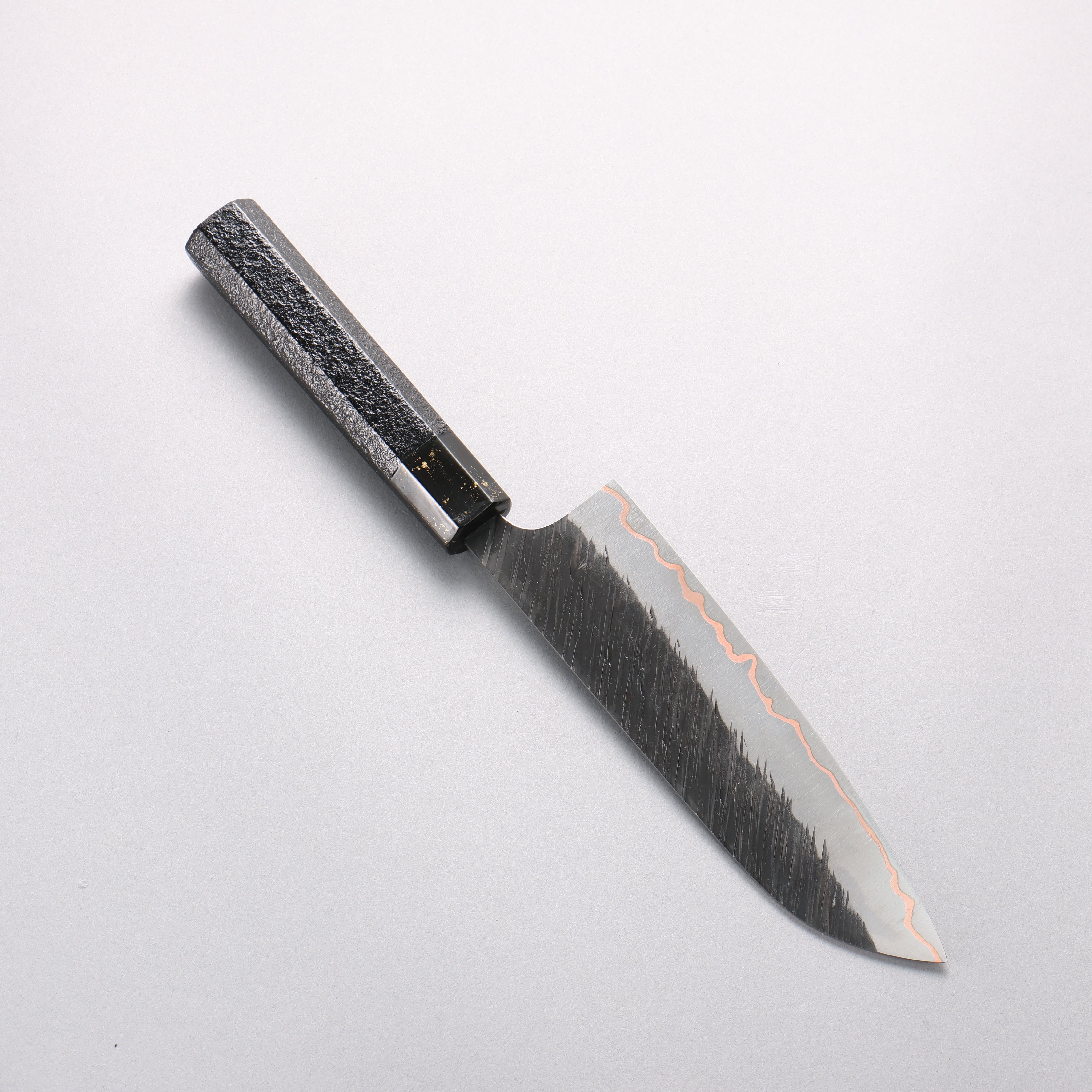 Yu Kurosaki Fujin V-Toku2 Hammered Black Finished Santoku 170mm Black Lacquered Handle - Seisuke Knife
