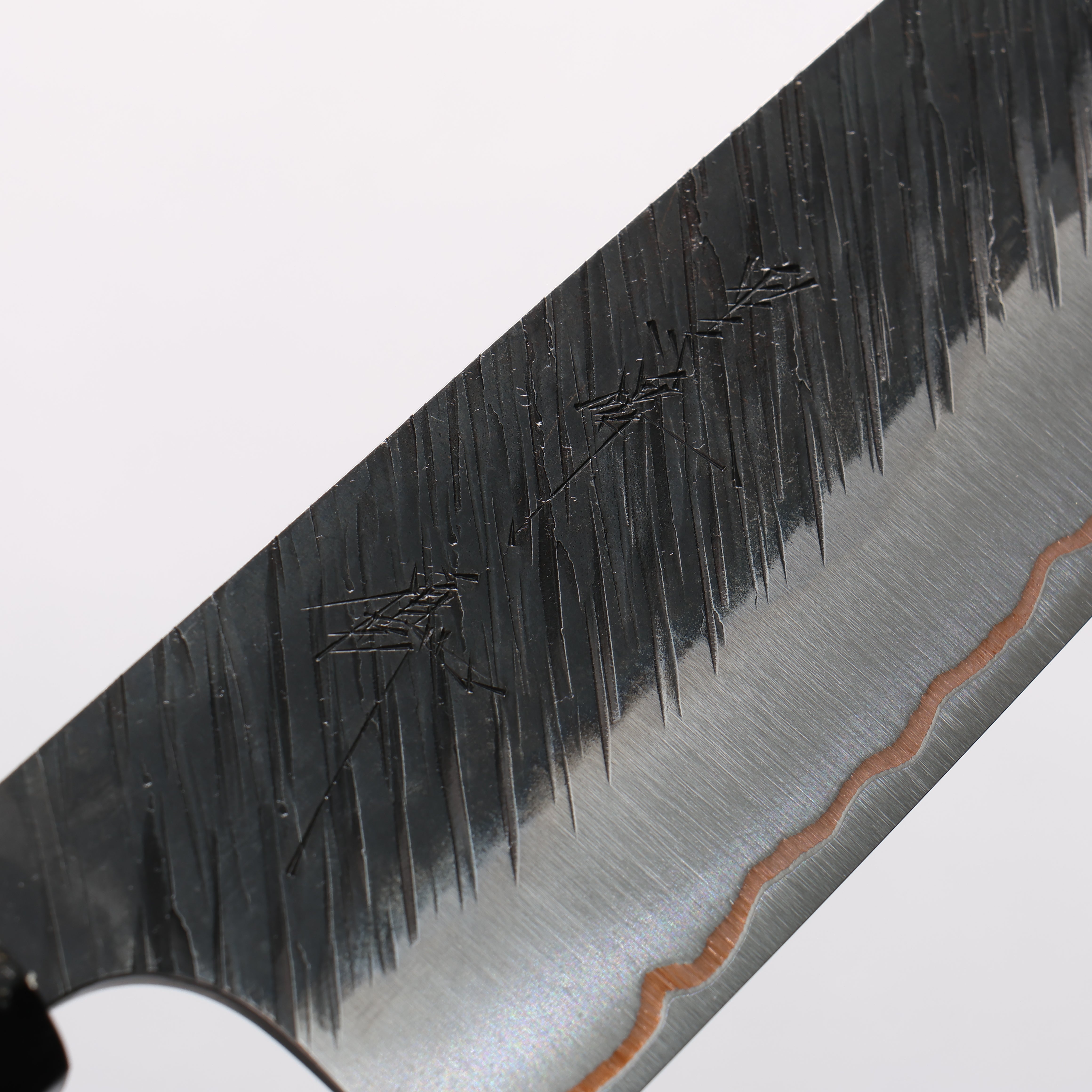 Yu Kurosaki Fujin V-Toku2 Hammered Black Finished Santoku 170mm Black Lacquered Handle - Seisuke Knife
