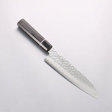  Seisuke VG10 Hammered Damascus Santoku 180mm Black Pakka wood Handle - Seisuke Knife