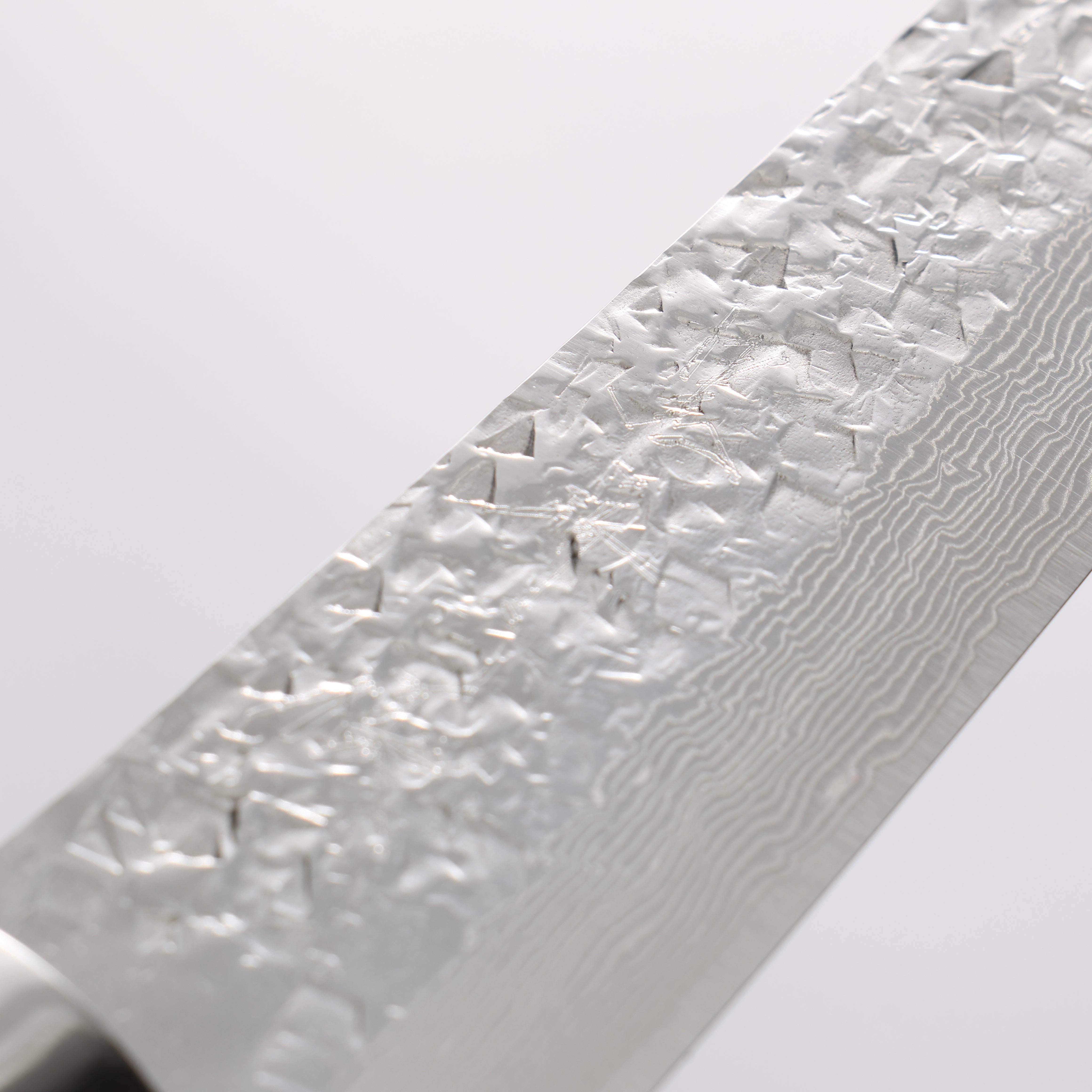 Yu Kurosaki Shizuku SG2 Hammered Damascus Kiritsuke Petty-Utility 150mm Red and Wood Pattern Acrylic Handle with Sheath - Seisuke Knife