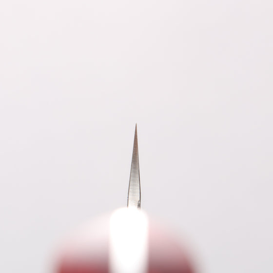 Yu Kurosaki Shizuku SG2 Hammered Damascus Kiritsuke Petty-Utility 150mm Red and Wood Pattern Acrylic Handle with Sheath - Seisuke Knife