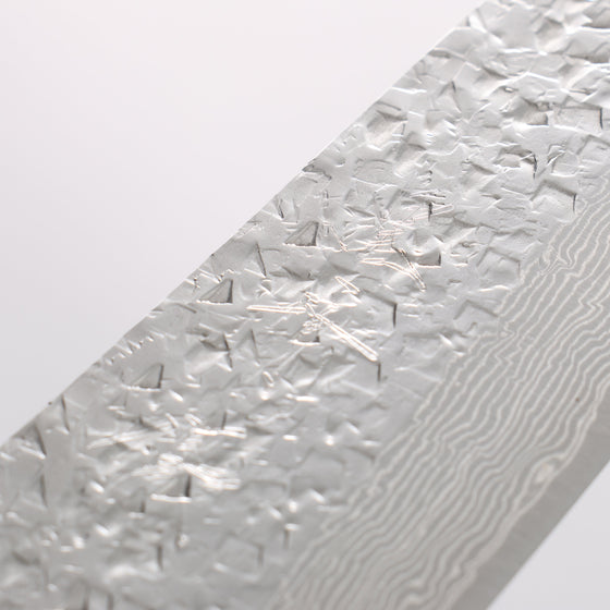 Yu Kurosaki Shizuku SG2 Hammered Damascus Bunka 170mm Red and Wood Pattern Acrylic Handle with Sheath - Seisuke Knife