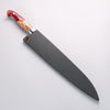 Yu Kurosaki Shizuku SG2 Hammered Damascus Kiritsuke Sujihiki 270mm Red and Wood Pattern Acrylic Handle with Sheath - Seisuke Knife - Slide 7