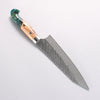 Yu Kurosaki Fujin SG2 Hammered Damascus Kiritsuke Gyuto 180mm Green and Wood Pattern Acrylic Handle with Sheath - Seisuke Knife - Slide 2