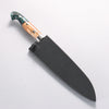 Yu Kurosaki Fujin SG2 Hammered Damascus Kiritsuke Gyuto 180mm Green and Wood Pattern Acrylic Handle with Sheath - Seisuke Knife - Slide 7