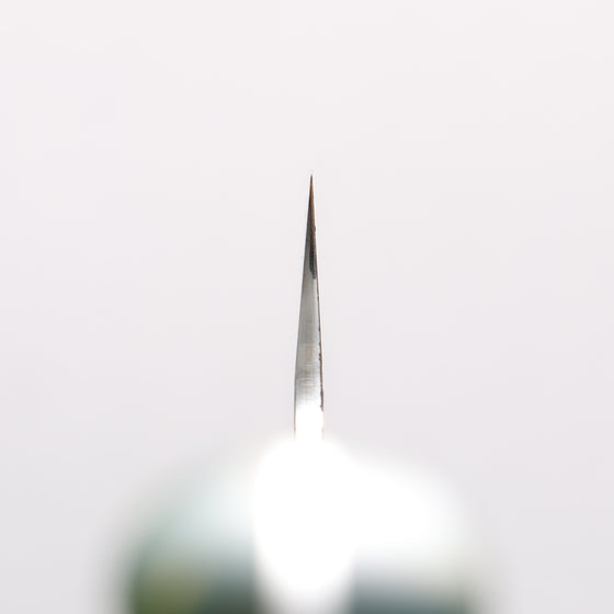 Yu Kurosaki Fujin SG2 Hammered Damascus Kiritsuke Sujihiki 240mm Green and Wood Pattern Acrylic Handle with Sheath - Seisuke Knife