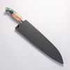 Yu Kurosaki Fujin SG2 Hammered Damascus Kiritsuke Gyuto 240mm Green and Wood Pattern Acrylic Handle with Sheath - Seisuke Knife - Slide 7