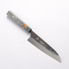 Yu Kurosaki Shizuku V-Toku2 Hammered Black Finished Small Santoku 150mm Stabilized wood (With Acrylic Ring) Handle - Seisuke Knife - Slide 1