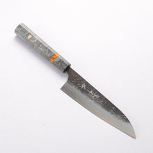  Yu Kurosaki Shizuku V-Toku2 Hammered Black Finished Small Santoku 150mm Stabilized wood (With Acrylic Ring) Handle - Seisuke Knife