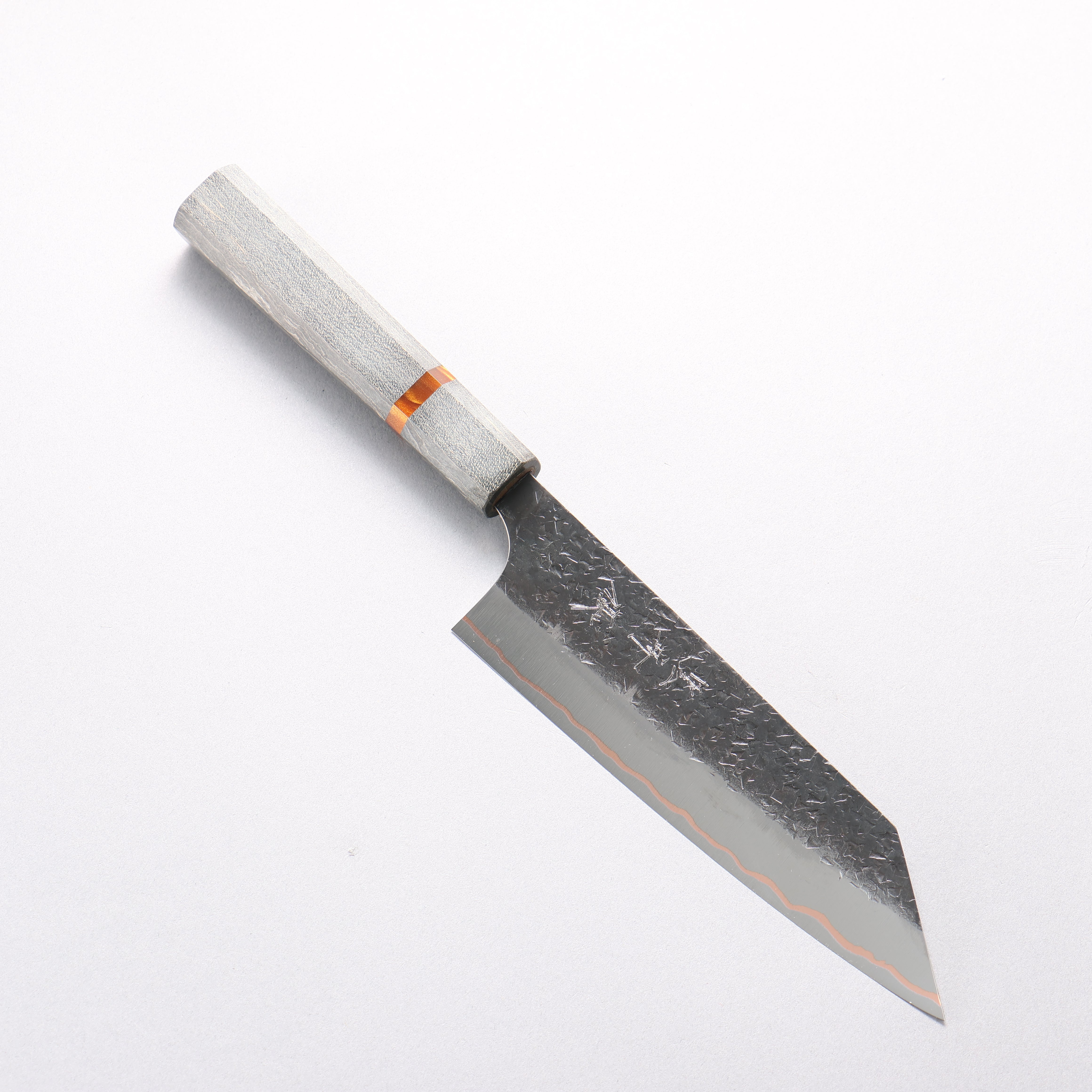 Yu Kurosaki Shizuku V-Toku2 Hammered Black Finished Bunka 170mm Stabilized wood (With Acrylic Ring) Handle - Seisuke Knife