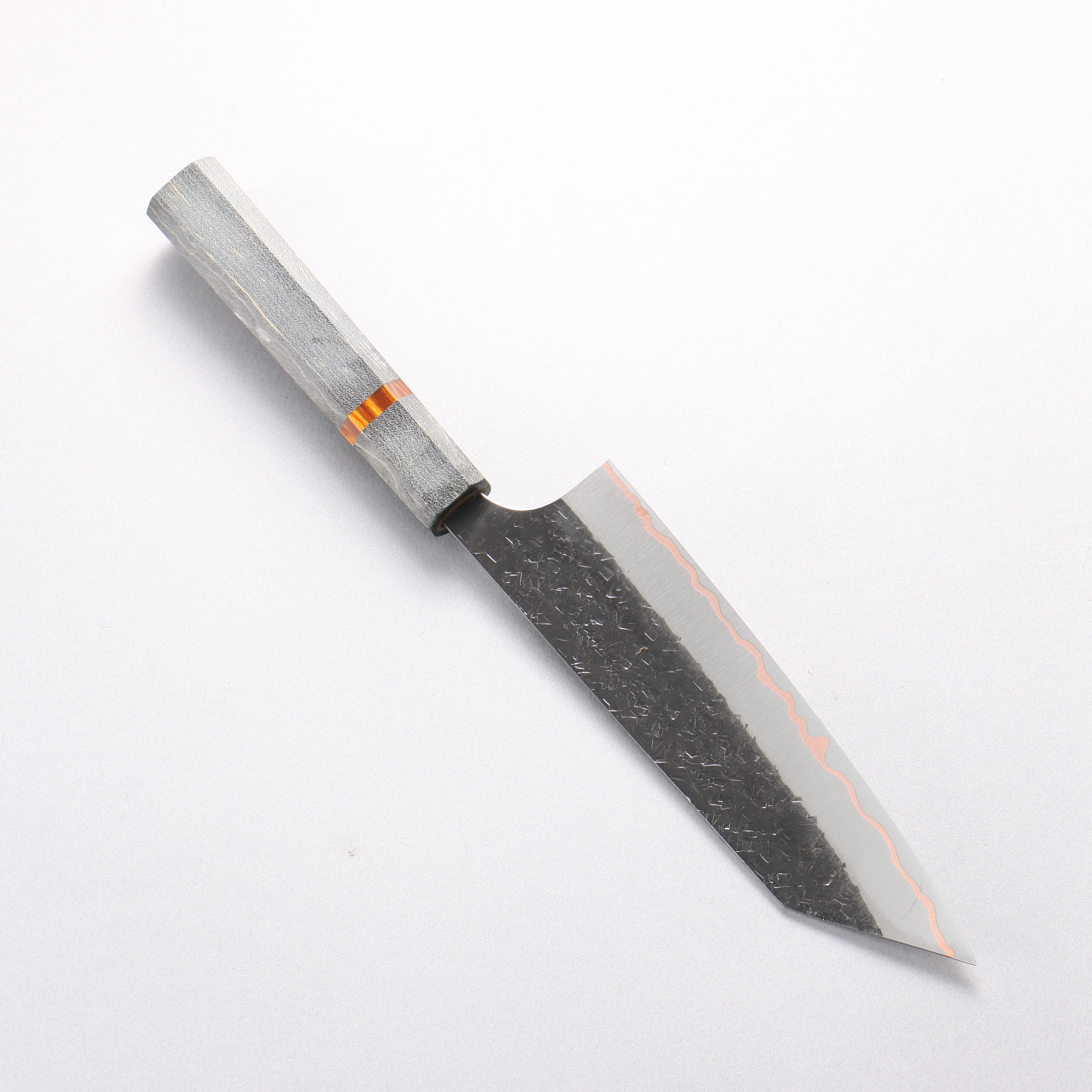 Yu Kurosaki Shizuku V-Toku2 Hammered Black Finished Bunka 170mm Stabilized wood (With Acrylic Ring) Handle - Seisuke Knife