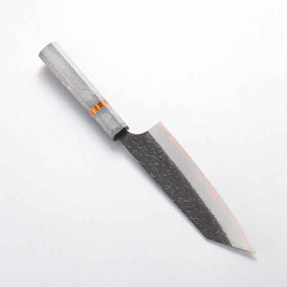 Yu Kurosaki Shizuku V-Toku2 Hammered Black Finished Bunka 170mm Stabilized wood (With Acrylic Ring) Handle - Seisuke Knife