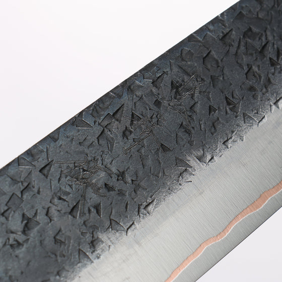 Yu Kurosaki Shizuku V-Toku2 Hammered Black Finished Bunka 170mm Stabilized wood (With Acrylic Ring) Handle - Seisuke Knife