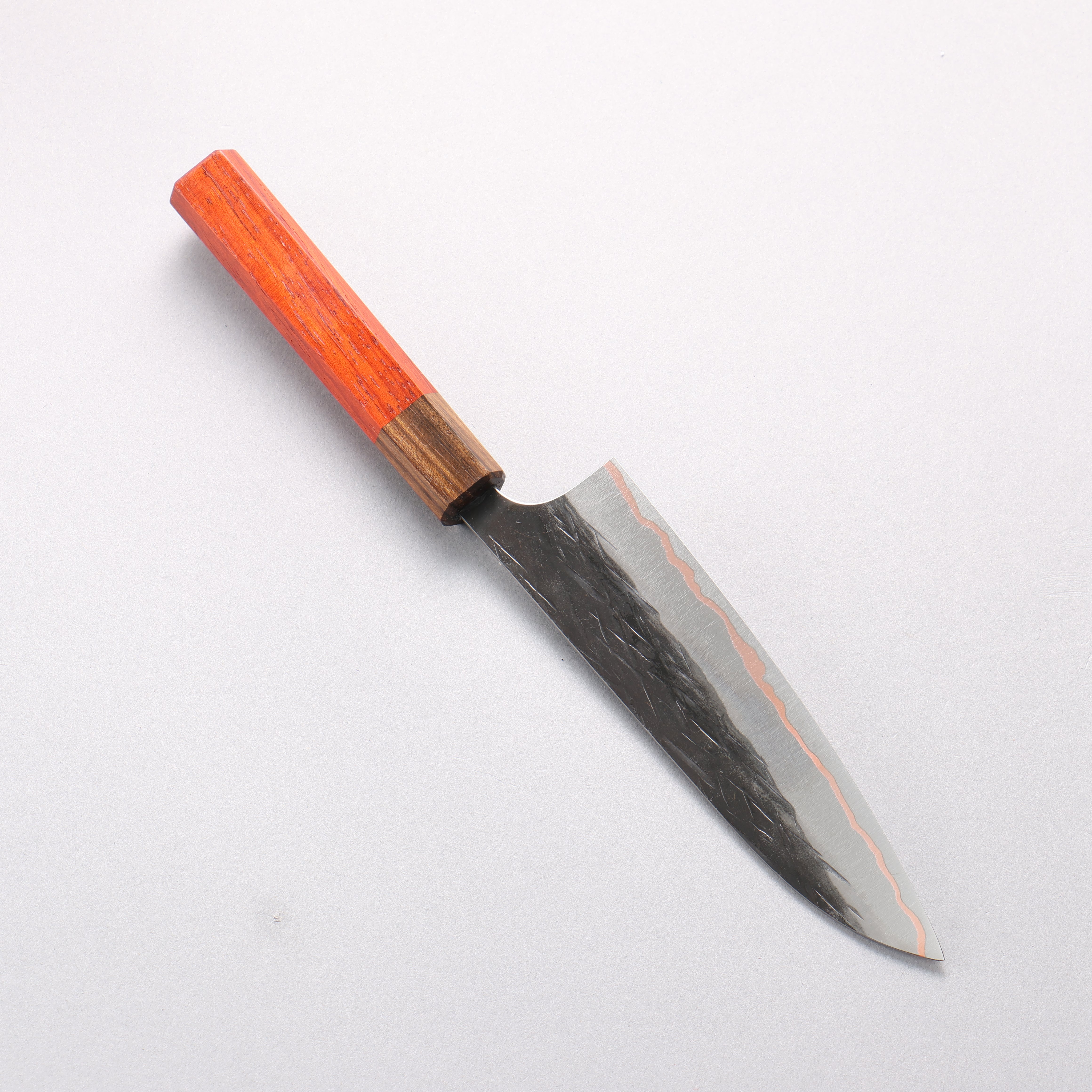 Yu Kurosaki Juhyo V-Toku2 Hammered Black Finished Small Santoku 150mm Padoauk Handle - Seisuke Knife