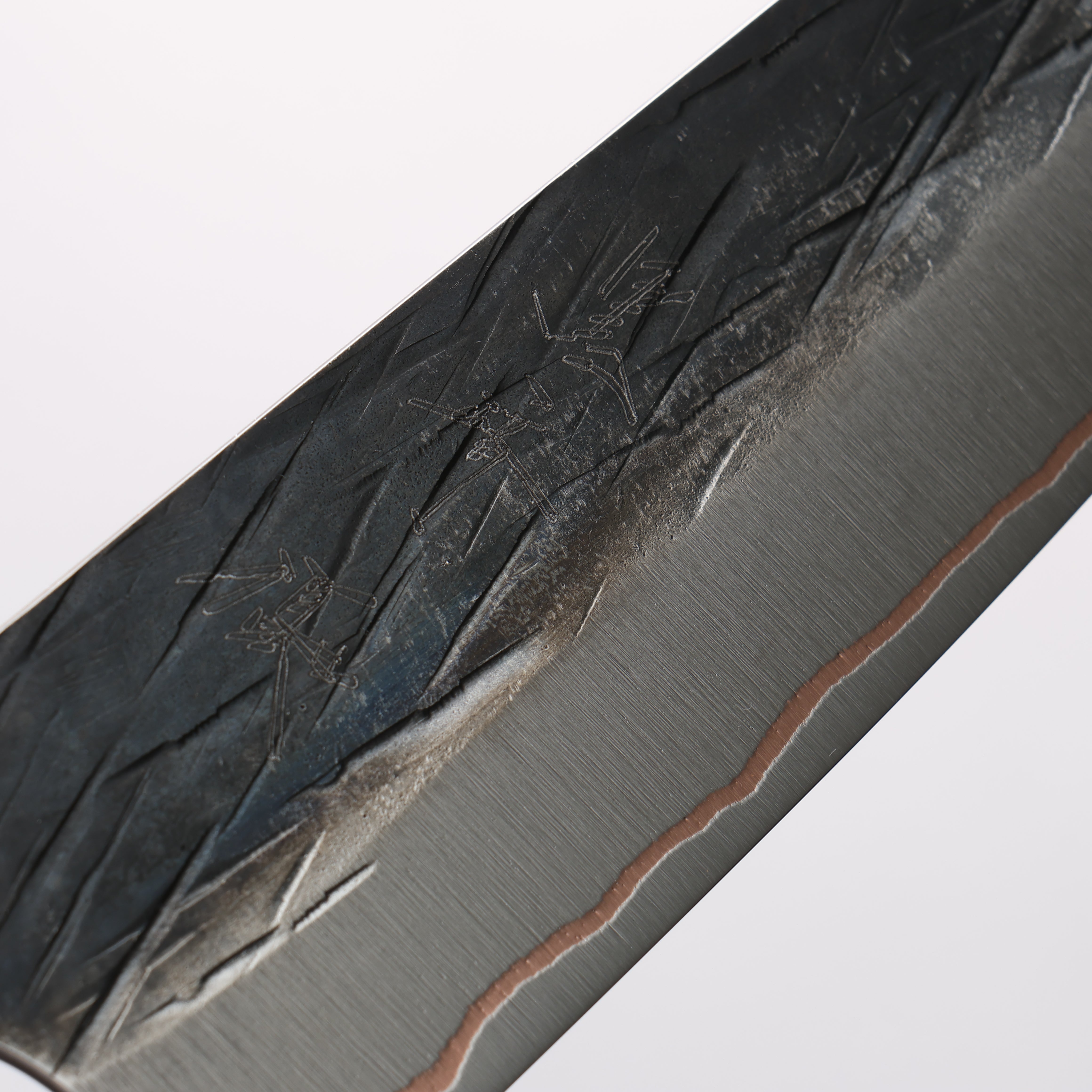 Yu Kurosaki Juhyo V-Toku2 Hammered Black Finished Small Santoku 150mm Padoauk Handle - Seisuke Knife