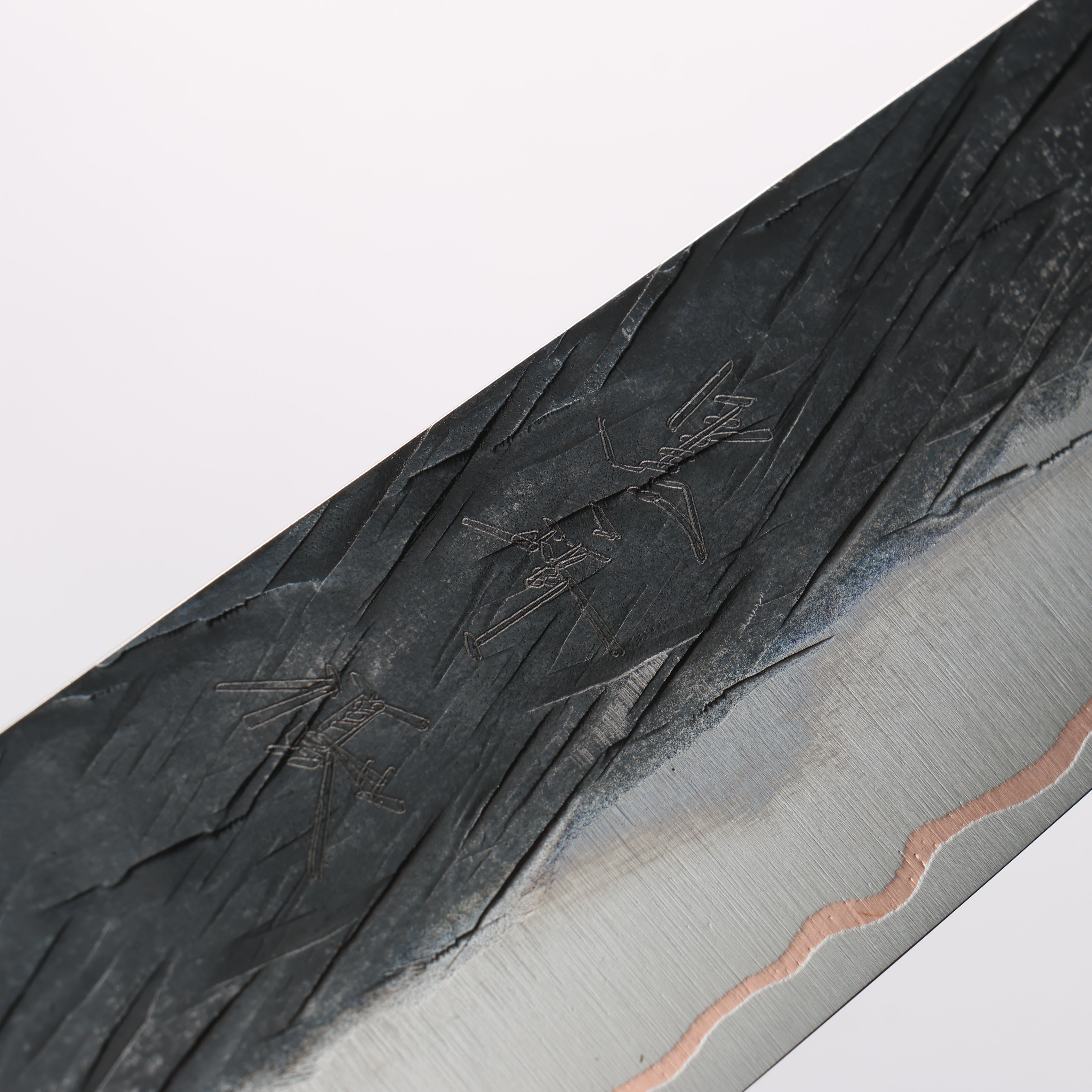 Yu Kurosaki Juhyo V-Toku2 Hammered Black Finished Bunka 170mm Stabilized wood (With Acrylic Ring) Handle - Seisuke Knife