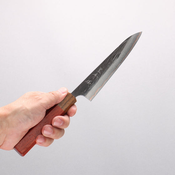 Yu Kurosaki Juhyo V-Toku2 Hammered Black Finished Petty-Utility 150mm Padoauk Handle - Seisuke Knife