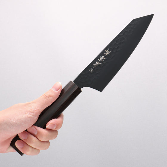 Sakai Takayuki Kurokage VG10 Kiritsuke Santoku 160mm Ebony(6 sided teardrop) Handle - Seisuke Knife