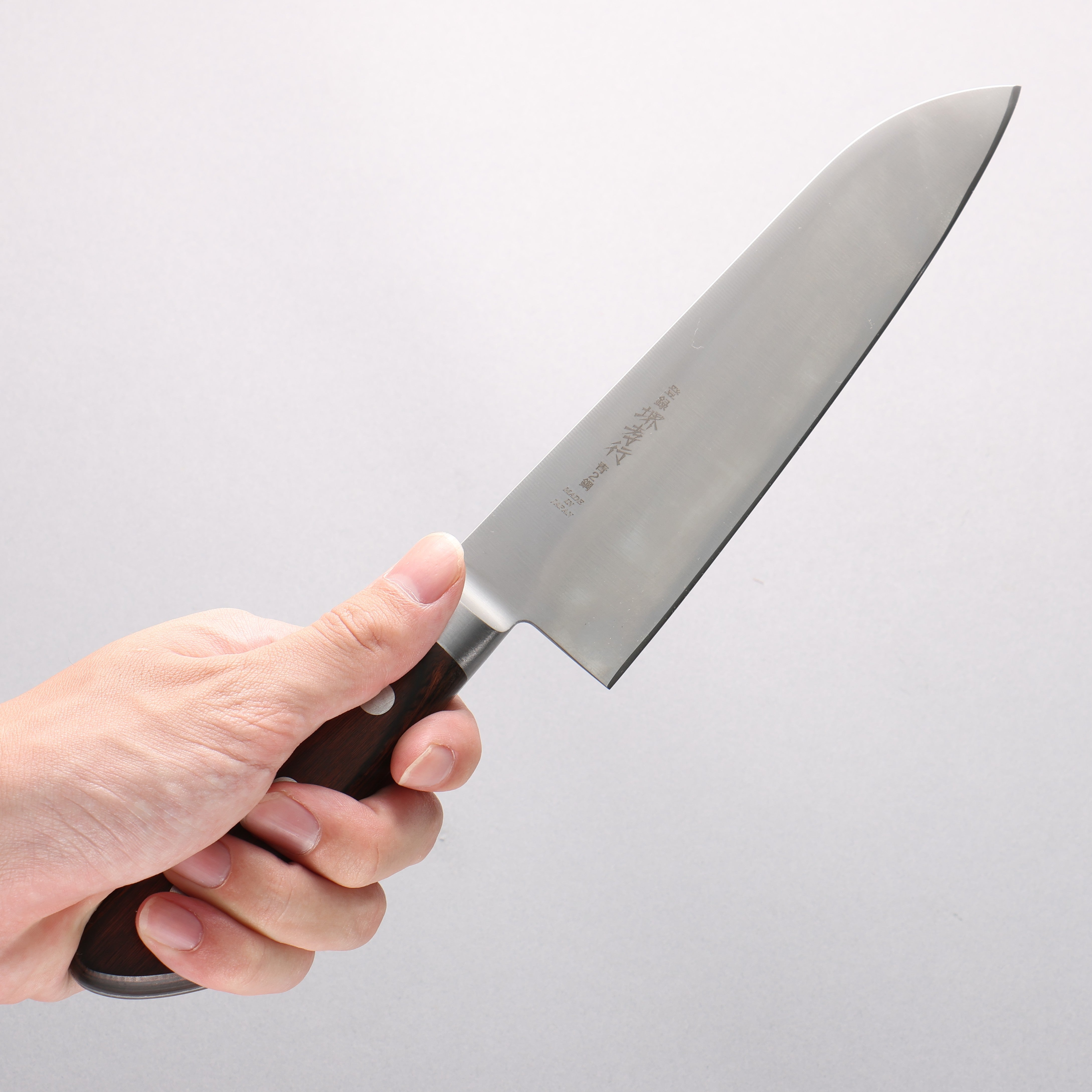 Sakai Takayuki Honyaki Blue Steel No.2 Japanese Chef's Santoku Knife 180mm - Seisuke Knife