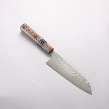  Yoshimi Kato SG2 Black Damascus Santoku  170mm Stabilized Birch with Black Resin Handle 