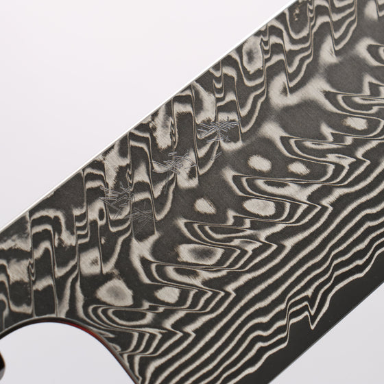 Yoshimi Kato SG2 Black Damascus Santoku  170mm Stabilized Birch with Black Resin Handle 