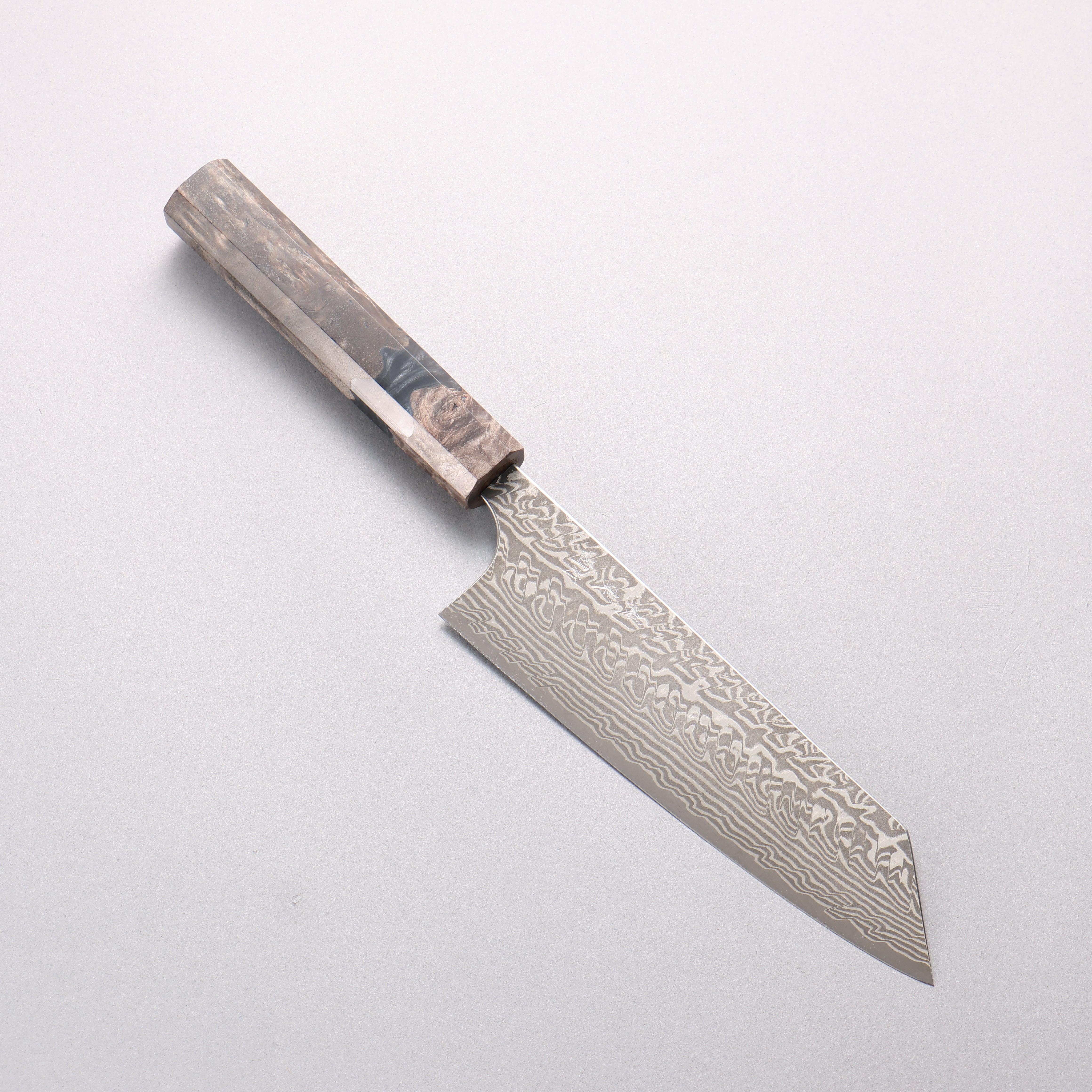 Yoshimi Kato SG2 Black Damascus Bunka 170mm Stabilized Birch with Black Resin Handle - Seisuke Knife