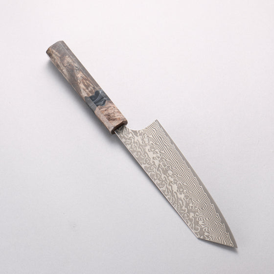 Yoshimi Kato SG2 Black Damascus Bunka 170mm Stabilized Birch with Black Resin Handle - Seisuke Knife